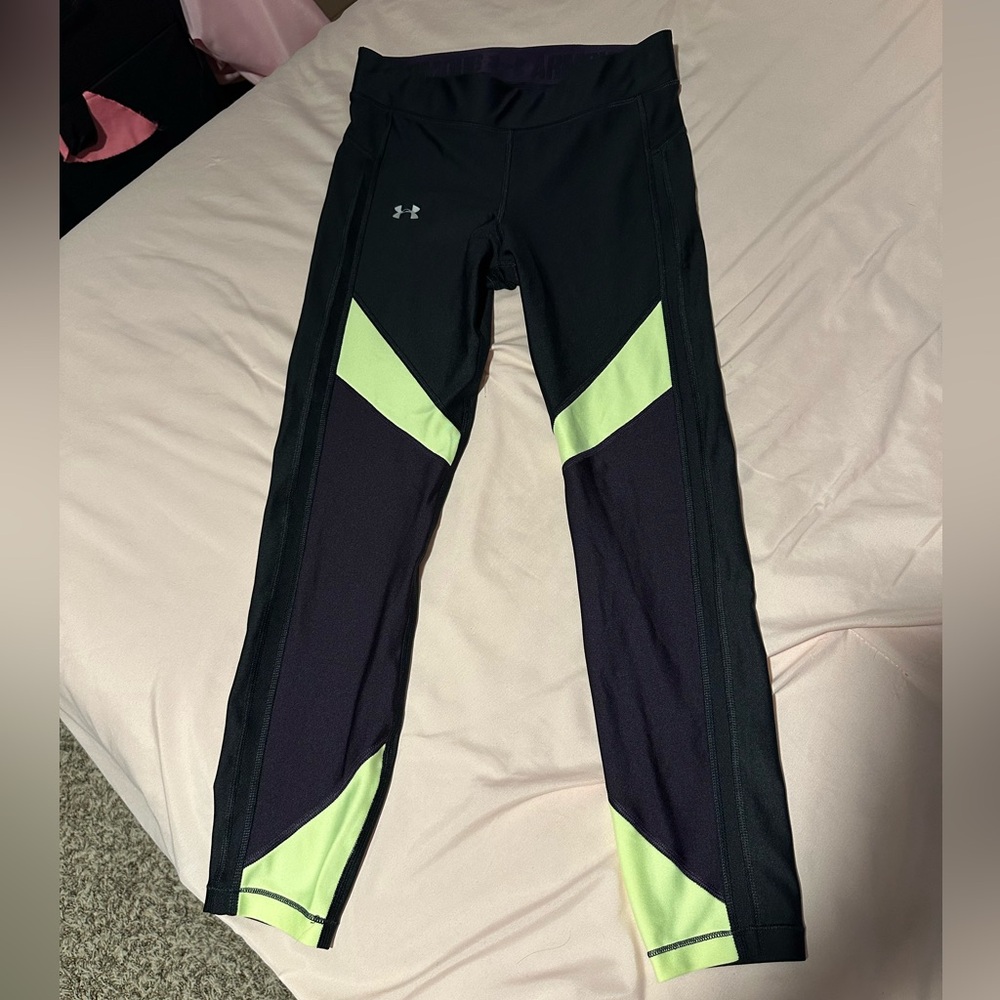 Under Armour Black and Lime Leggings